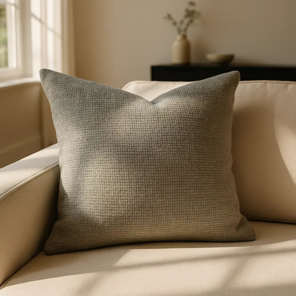 York Chenille Charcoal Cushion Cover and Filled Cushion 45cm x 45cm