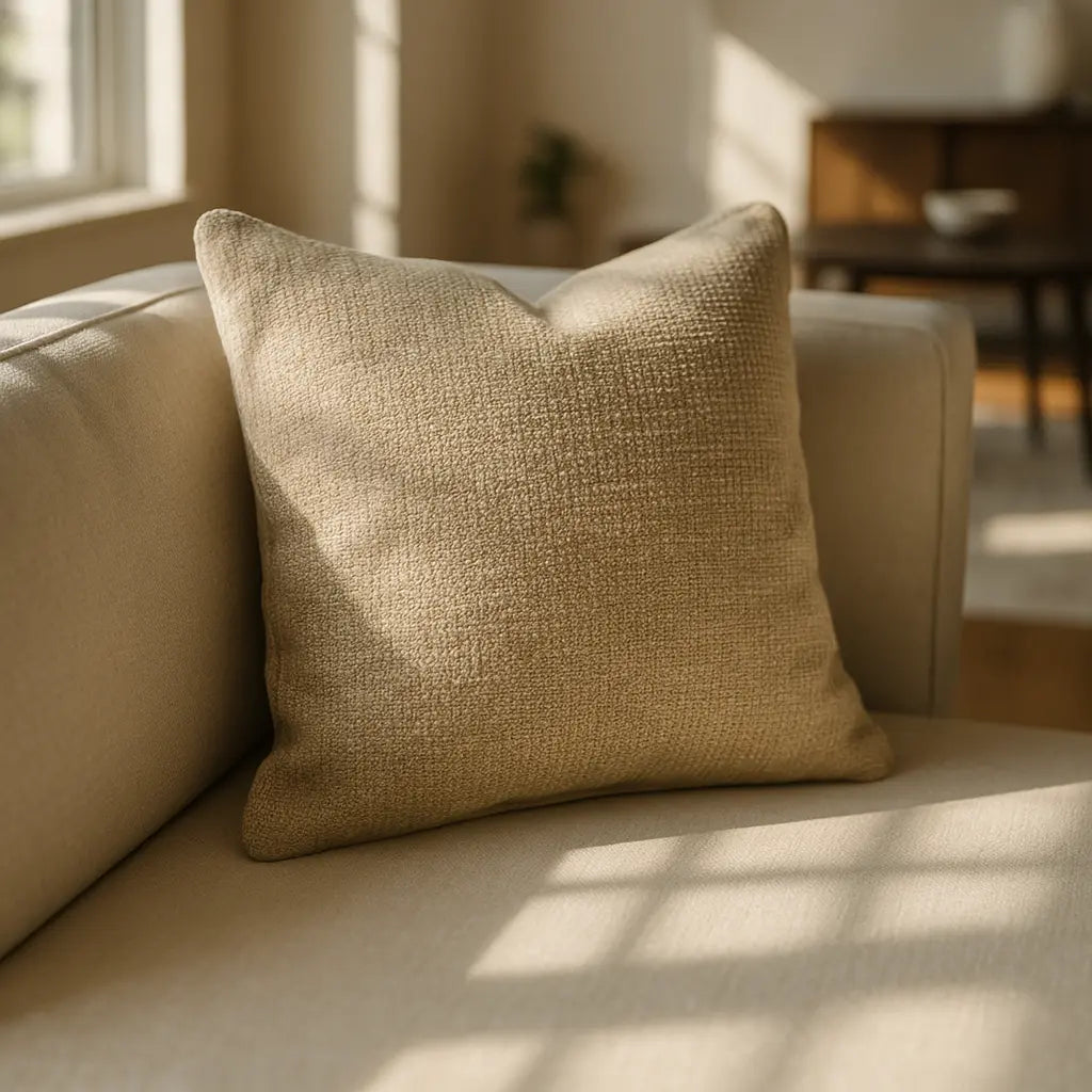 York Chenille Earth Cushion Cover and Filled Cushion 45cm x 45cm
