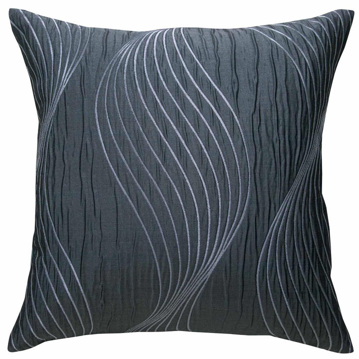Zen Metallic Charcoal Cushion Cover 17 x 17" - Ideal