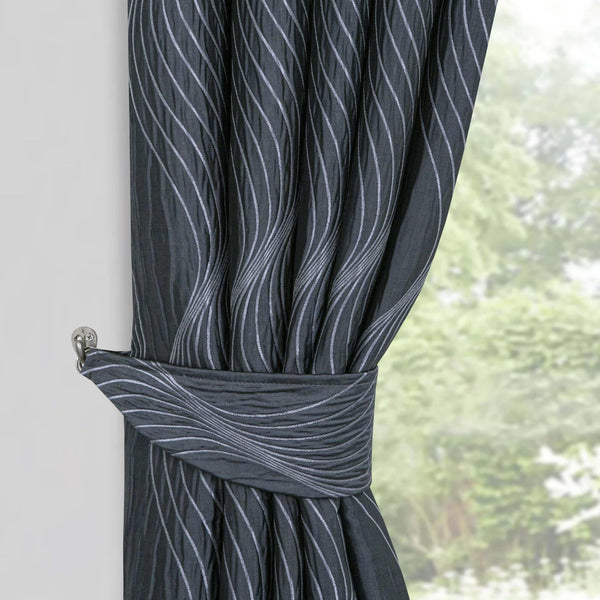 Zen Metallic Tie Backs Charcoal - Ideal