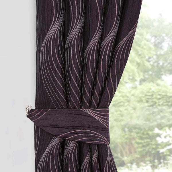 Zen Metallic Tie Backs Plum - Ideal