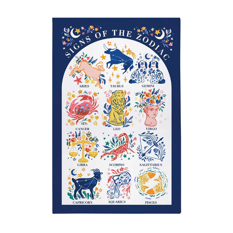 Zodiac Signs Cotton Tea Towel by Ulster Weavers