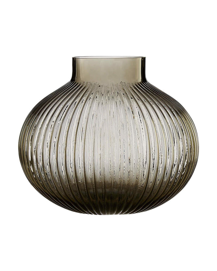 Corrugated Glass Nullah Small Vase with Extruding Rim - Ideal