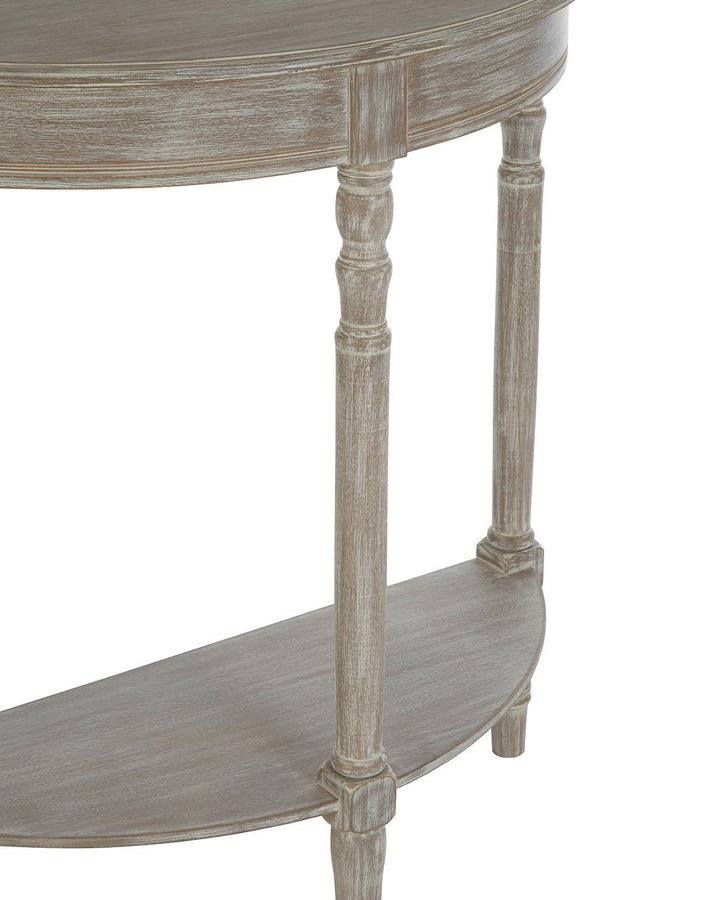 Half-Moon Washed Oak Console Table - Ideal