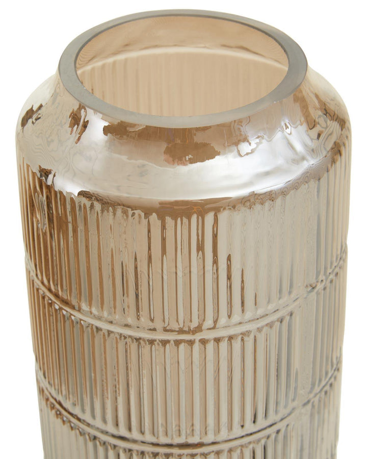 Large Gothenburg Grey Ribbed Glass Vase - Ideal