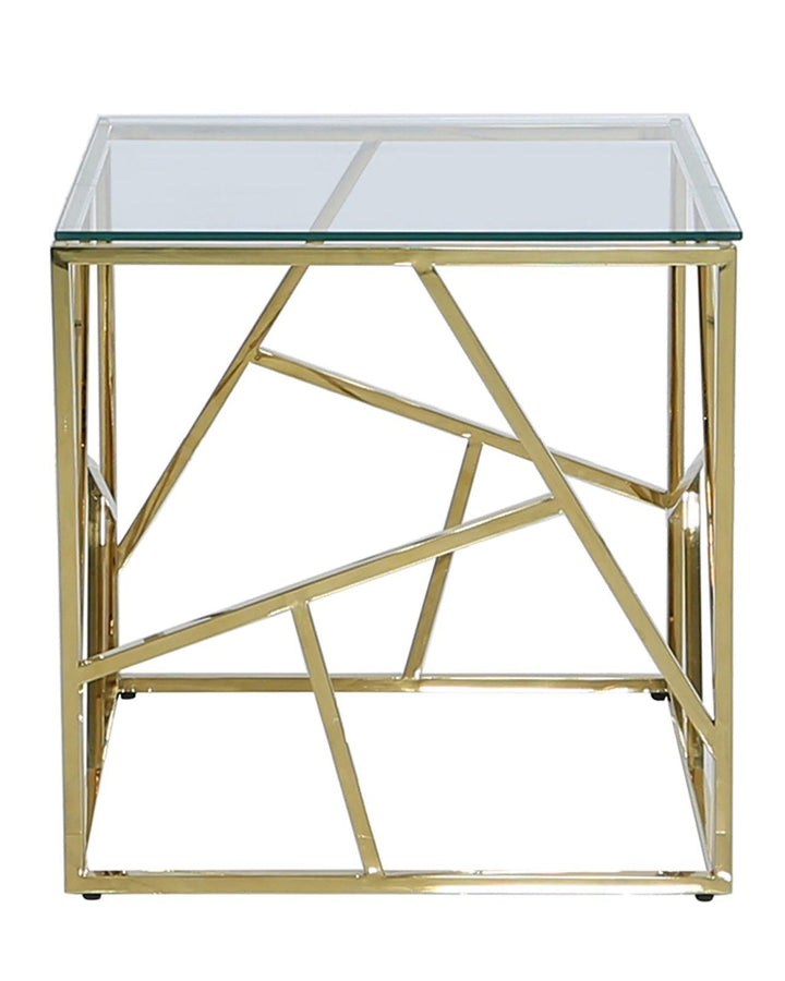 Tetra Gold Glass Side Table - Ideal