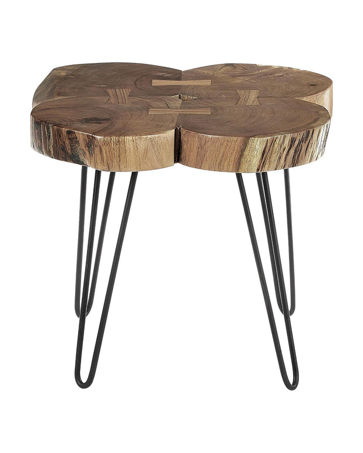 Black Powder Coated Iron and Rustic Bow Geometric Side Table - Ideal