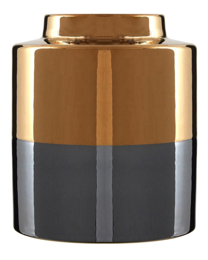 Small Grey Stella Metallic Gold Vase - Ideal