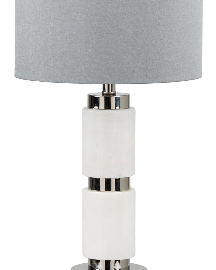 Silver Marble Effect Table Lamp - Ideal