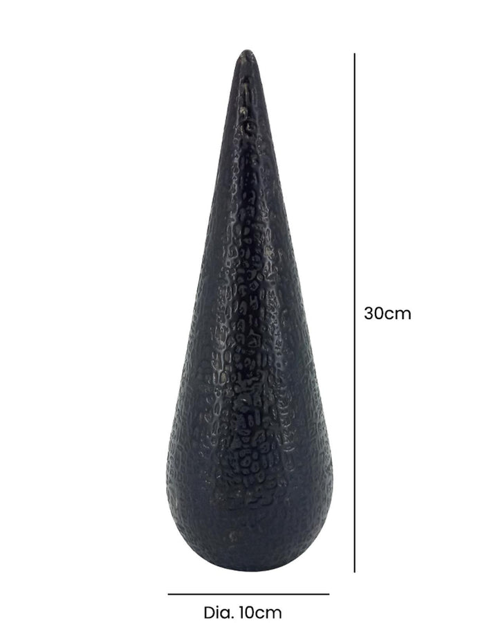 Gaia Small Black Cone Sculpture - Ideal