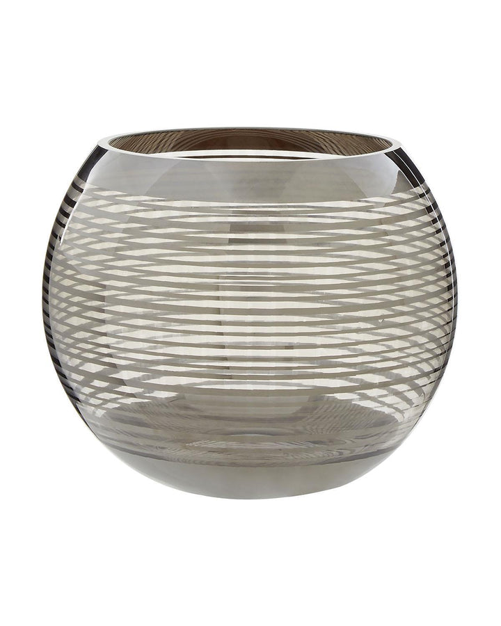 Semi-Transparent Nickel Stripe Glass Rounded Vase - Ideal