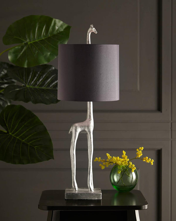 Charcoal Grey Jeffrey Table Lamp with Grey Shade - Ideal