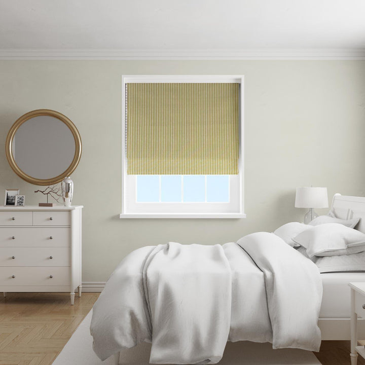 Pencil Stripe Sand Made To Measure Roman Blind -  - Ideal Textiles