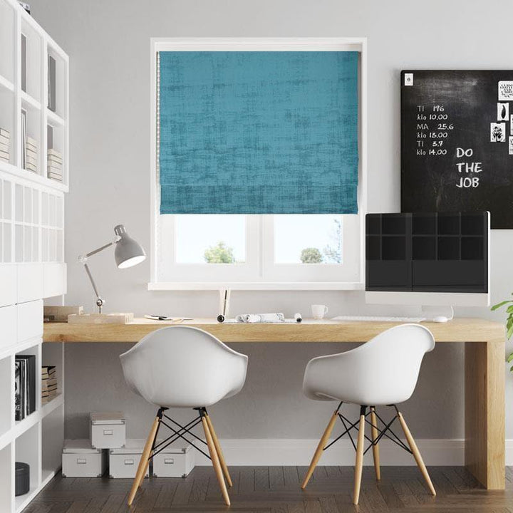 Azurite Teal Made To Measure Roman Blind -  - Ideal Textiles