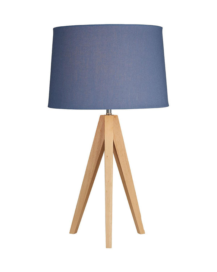 Denim Wooden Tripod Lamp - Ideal