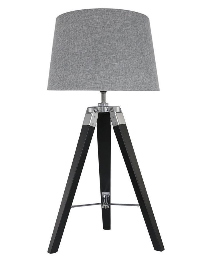 Sidney Black Wood Tripod Table Lamp - Ideal