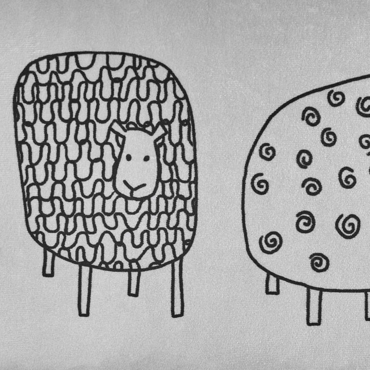 Dotty Sheep Natural Filled Cushion - Ideal