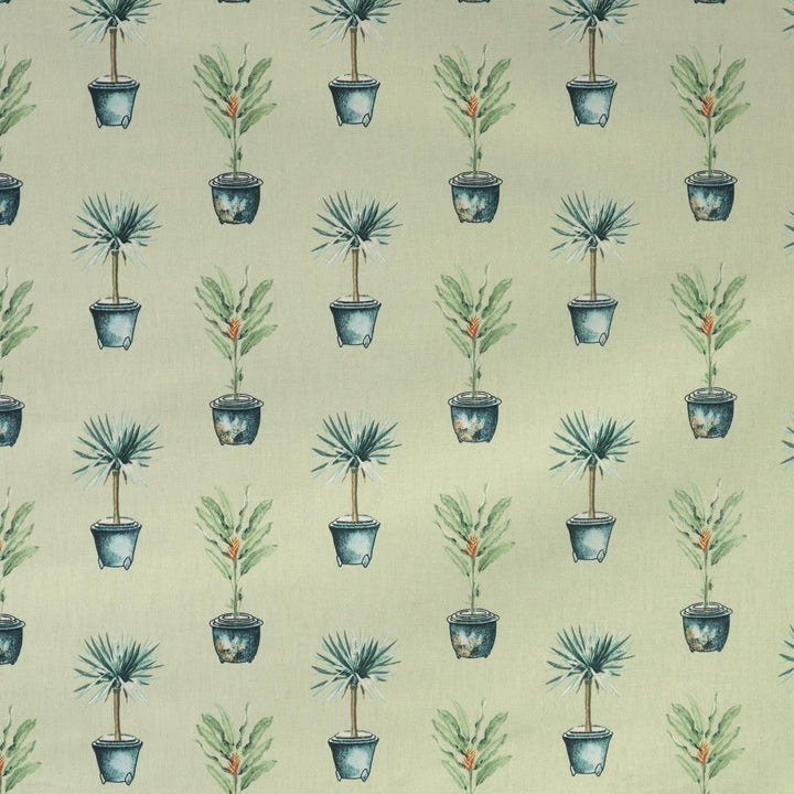 FABRIC SAMPLE - Greenhouse Pots Spruce -  - Ideal Textiles