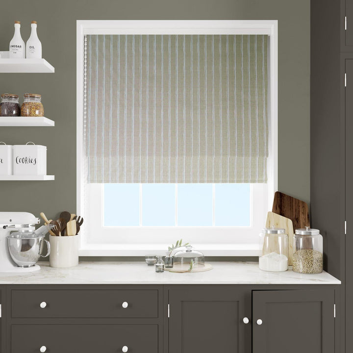 Rowing Stripe Willow Made To Measure Roman Blind -  - Ideal Textiles