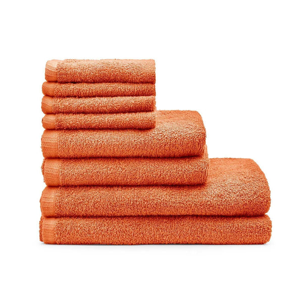 Quick Dry 100% Cotton 8 Piece Towel Bale Orange - Ideal