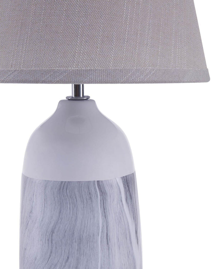 White and Grey Marble Ceramic Table Lamp - Ideal