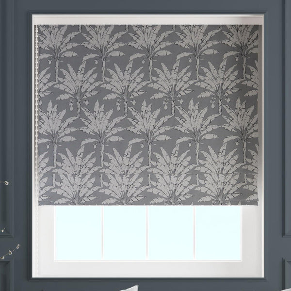 Palm House Pewter Made To Measure Roman Blind -  - Ideal Textiles