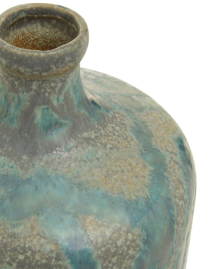 Seda Green Reactive Glaze Bottle Vase - Ideal