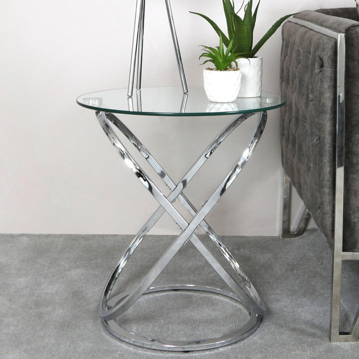 Facet Chrome Side Table - Ideal