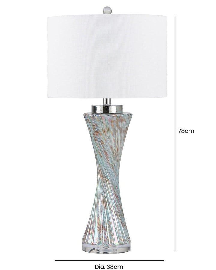 Blue Twisted Glass Table Lamp - Ideal