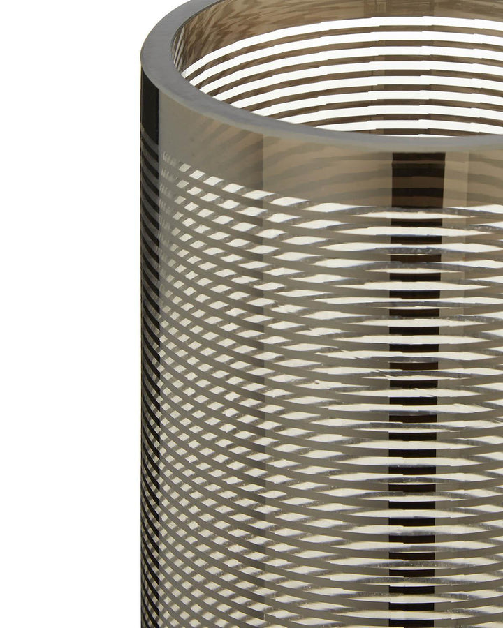 Semi-Transparent Nickel Stripe Glass Small Vase - Ideal