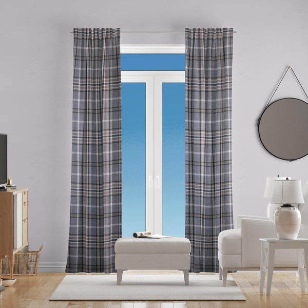 Heathcliff Steel Made To Measure Curtains -  - Ideal Textiles