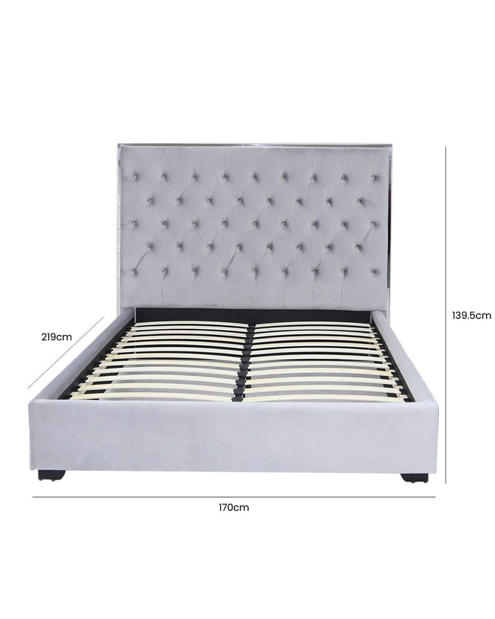 Mayfair Grey Upholstered King Bed Frame - Ideal
