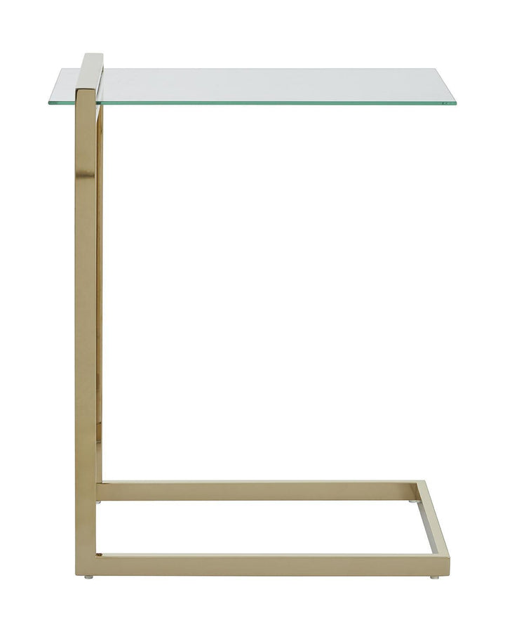 Gold Tempered Glass End Table - Ideal