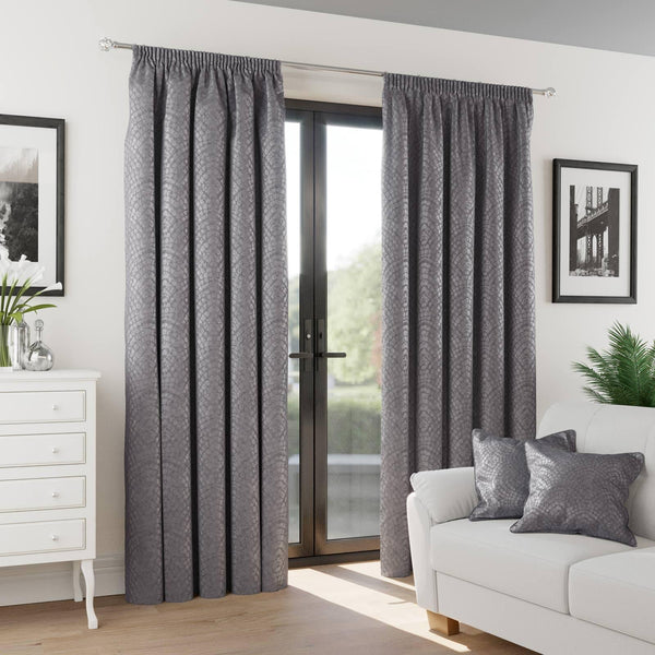 Addison Thermal Block Out Tape Top Curtains Silver - 46'' x 54'' - Ideal Textiles
