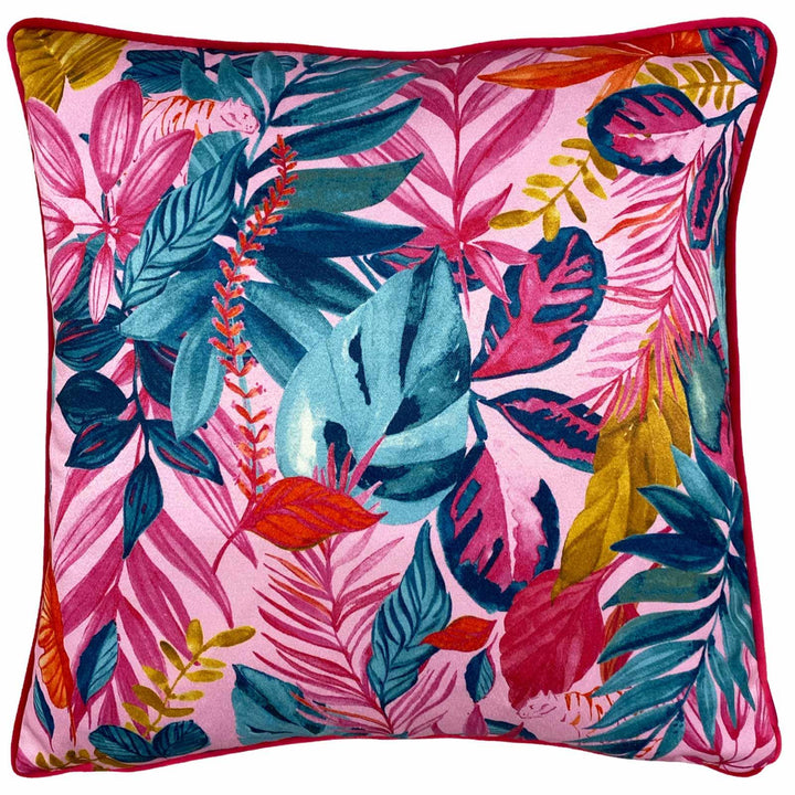 Psychedelic Jungle Tropical Pink Cushion Cover 17" x 17" - Ideal