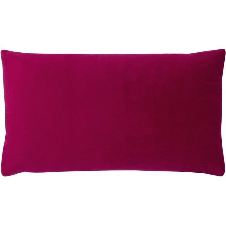 Sunningdale Velvet Rectangular Cerise Filled Cushions 12'' x 20'' - Polyester Pad - Ideal Textiles