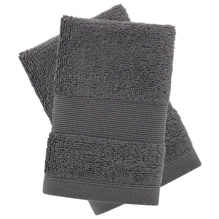 Anti-Bacterial Cotton 2 Pack Charcoal Face Cloth Pair -  - Ideal Textiles