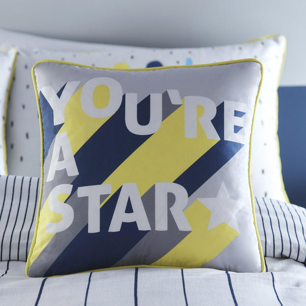 You're a Star Print Navy FiIled Cushion -  - Ideal Textiles