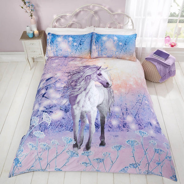 Magical Unicorn Lilac Duvet Cover Set - King - Ideal Textiles