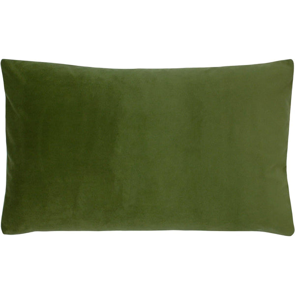 Sunningdale Velvet Rectangular Olive Cushion Covers 12'' x 20'' -  - Ideal Textiles