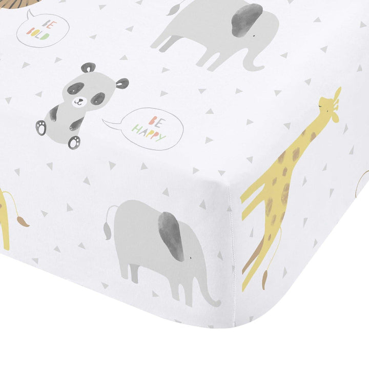 Roarsome Animals Print Multicolour Fitted Sheets - Junior - Ideal Textiles