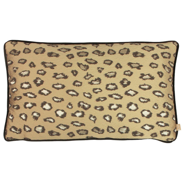 Faline Gold Velvet Animal Print Filled Boudoir Cushions - Polyester Pad - Ideal Textiles
