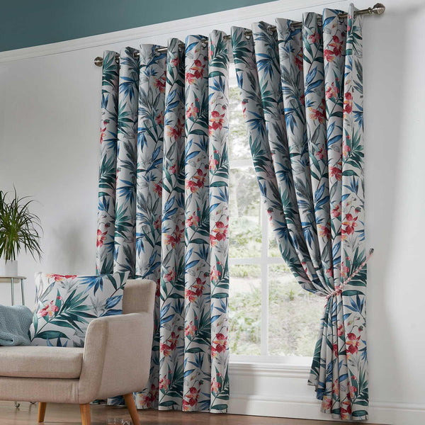 Florida Thermal Blockout Eyelet Curtains Fuchsia - 66'' x 54'' - Ideal Textiles
