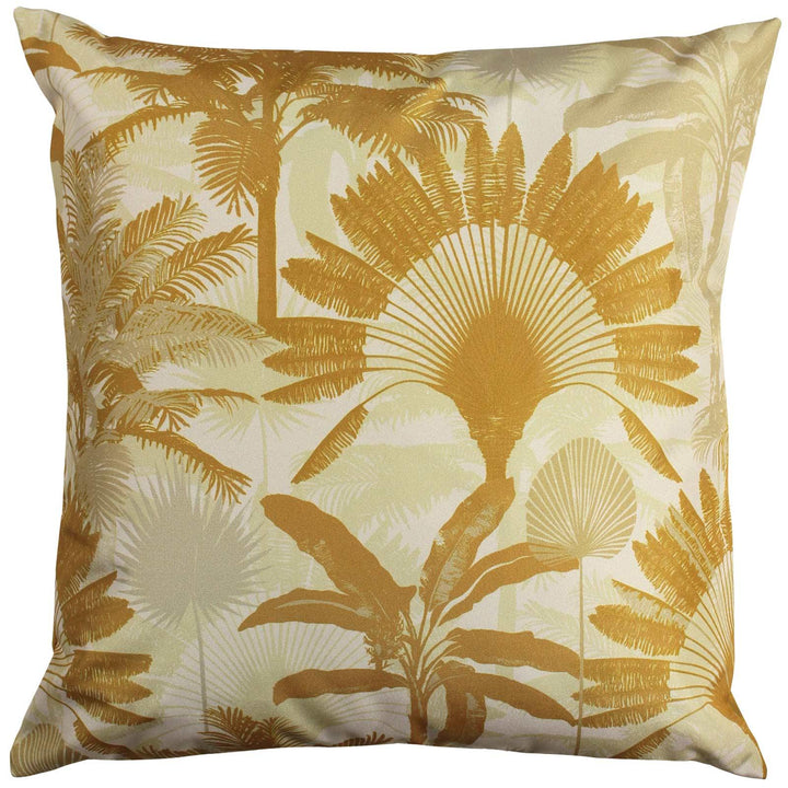 Palms Botanical Ochre Outdoor Cushion Cover 17'' x 17'' -  - Ideal Textiles