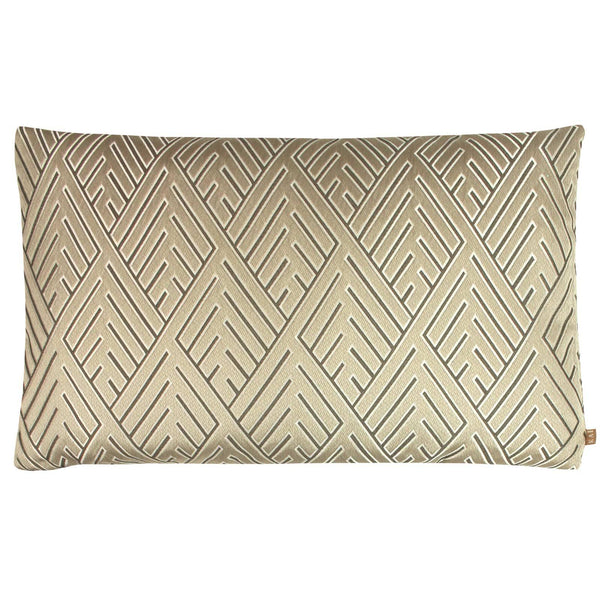 Demeter Bronze Geometric Jacquard Filled Cushions - Polyester Pad - Ideal Textiles