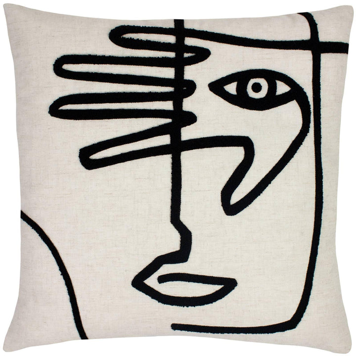 Mono Face Abstract Tufted Design Linen Cushion Covers 20'' x 20'' - Ideal