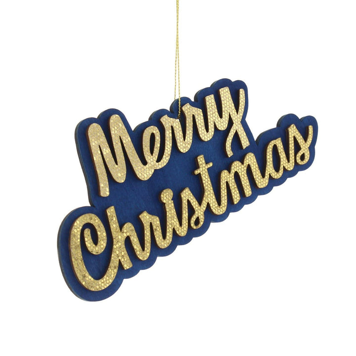 Navy & Gold Merry Christmas Hanging Decoration - Ideal