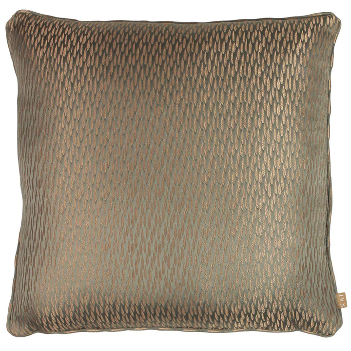 Astrid Bronze Metallic Jacquard Filled Cushions - Polyester Pad - Ideal Textiles