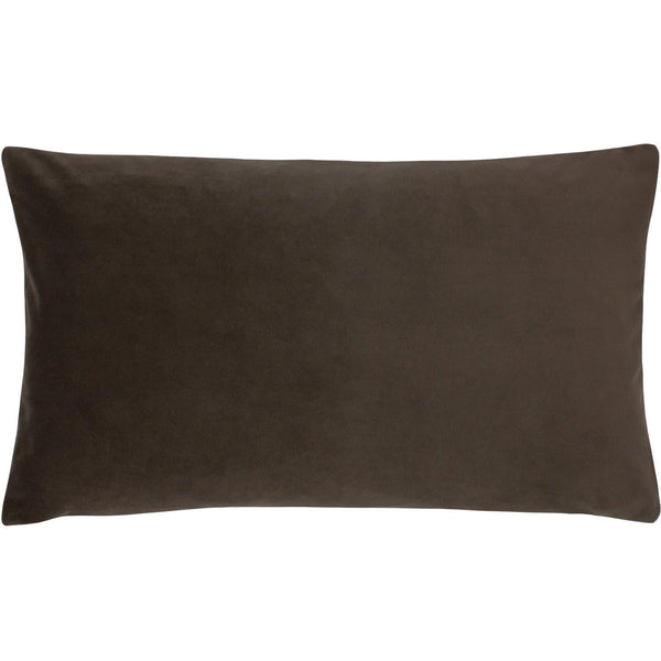 Sunningdale Velvet Rectangular Truffle Filled Cushions 12'' x 20'' - Polyester Pad - Ideal Textiles