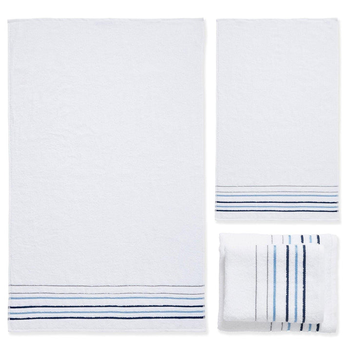 Java Stripe 100% Cotton 6 Piece Towel Bale White - Ideal